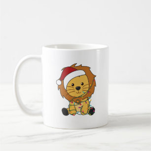 Taza De Café Navidades de leones niegan a los animales de invie