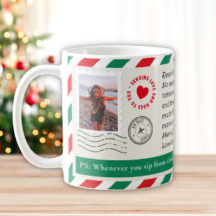 Taza De Café Navidades de letras manuscritas de Collage de foto
