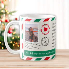 Taza De Café Navidades de letras manuscritas de Collage de foto