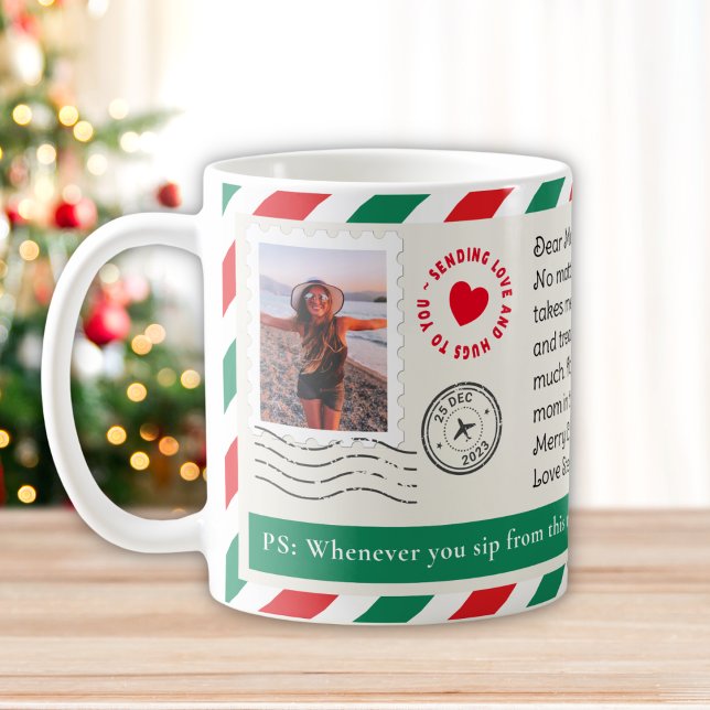 Taza De Café Navidades de letras manuscritas de Collage de foto (Subido por el creador)