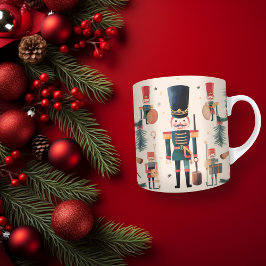 Taza De Café Navidades de los Festejos Beige de Nutcracker Vint