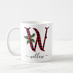 Taza De Café Navidades de los monogramas de los búfalos de colo