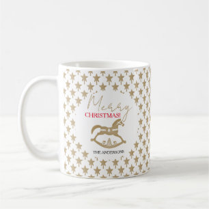 Taza De Café Navidades de madera rodando caballo