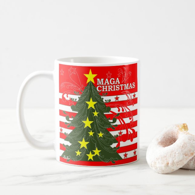 Taza De Café NAVIDADES de MAGA Patriótico (Con donut)