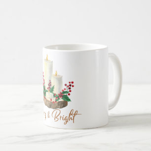 Taza De Café Navidades de Merry & Bright Candle Holly Coffee Mu