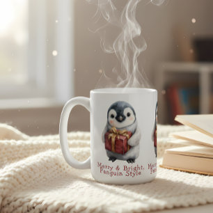 Taza De Café Navidades de Merry & Bright Penguin