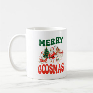 Taza De Café Navidades de Merry Goosmas Familia Geese Santa Goo