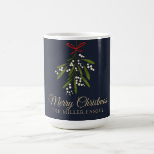 Taza De Café Navidades de mistletoe de la marina