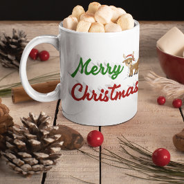 Taza De Café Navidades de mitad de guión de reno de Happy Holid