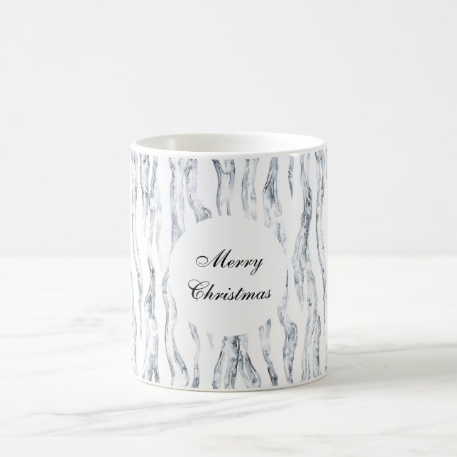 Taza De Café Navidades de moda de rayas plateadas (Centro)