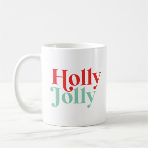 Taza De Café Navidades de Modern Font Boho Holly Jolly