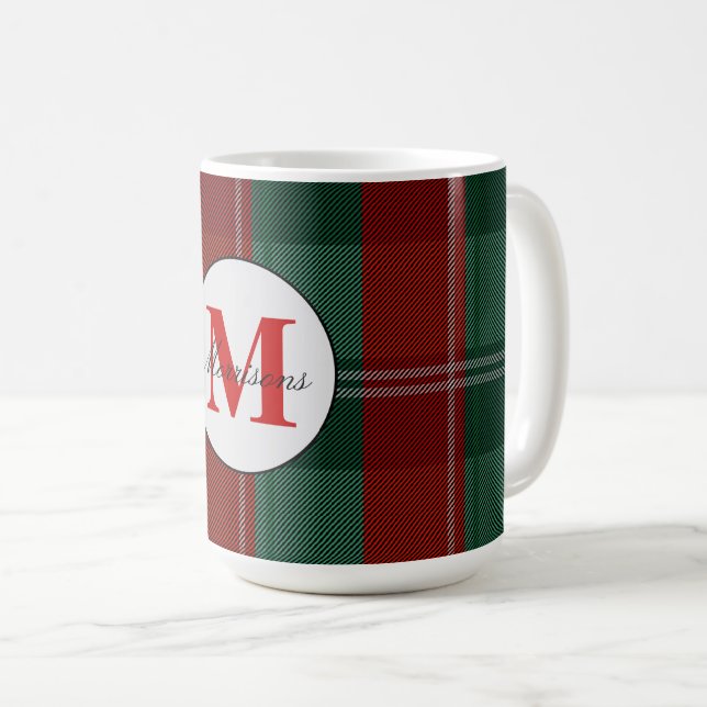 Taza De Café Navidades de monograma repartidos (Anverso derecho)