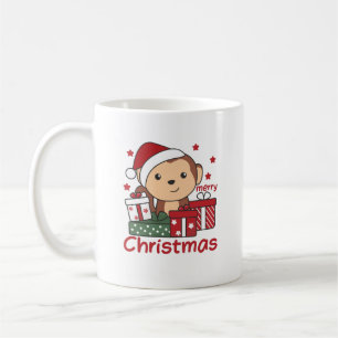 Taza De Café Navidades de monos dan a los animales de invierno 