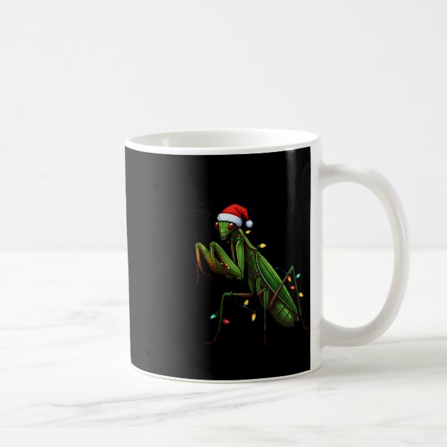 Taza De Café Navidades de Moss Mantis encienden animal de Santa (Derecha)