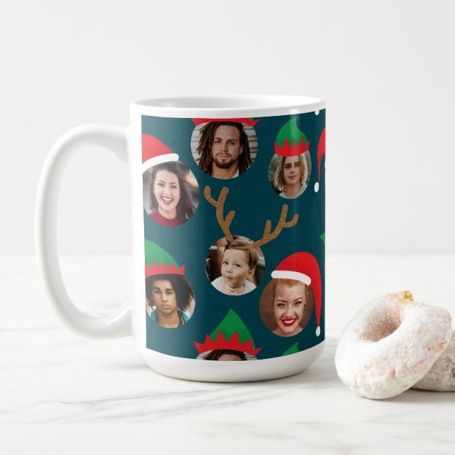 Taza De Café Navidades de Navy Blue Silly Gorra Seis Collages d (Con donut)