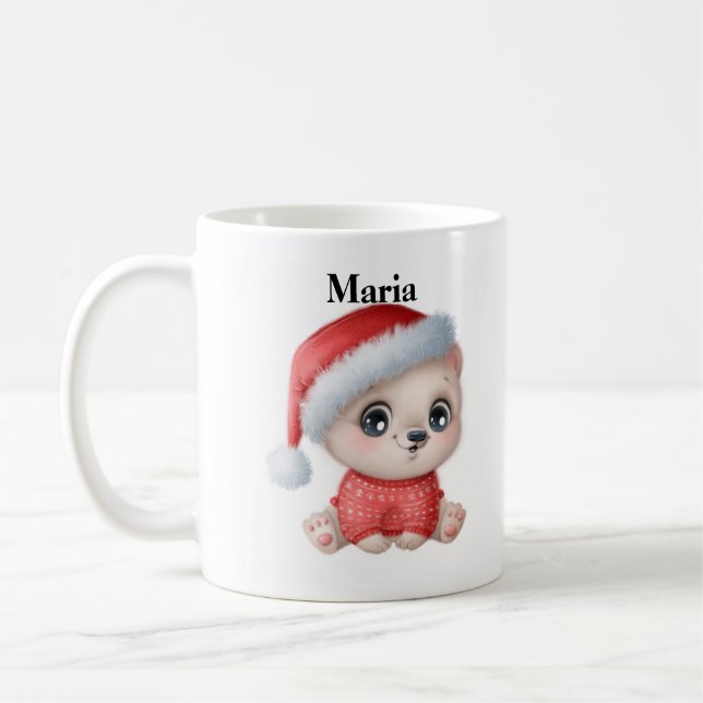 Taza De Café Navidades de niños personalizados (Izquierda)