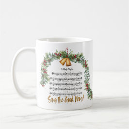 Taza De Café Navidades DE NOCHE SANTA Natividad Himno Scripting