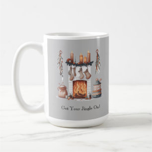 Taza De Café Navidades de nombres de chimenea festivos