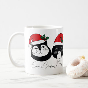 Taza De Café Navidades de nombres personalizados Cat con Navida