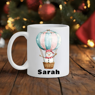 Taza De Café Navidades de nombres personalizados de globo aeros