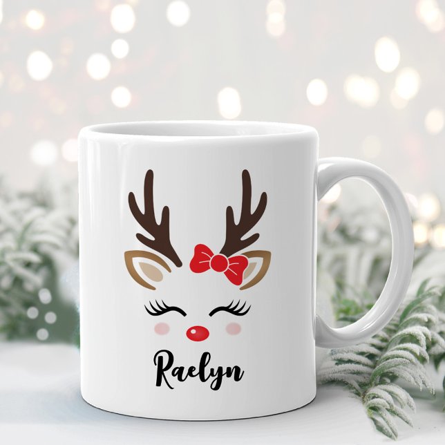 Taza De Café Navidades de nombres personalizados de renos de se (Subido por el creador)