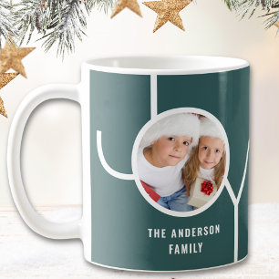Taza De Café Navidades de nombres personalizados Foto verde