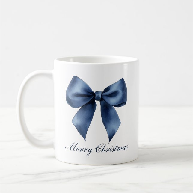 Taza De Café Navidades de nudos azules tradicionales (Izquierda)