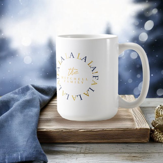 Taza De Café Navidades de oro azul Fa La ID1009 (Subido por el creador)