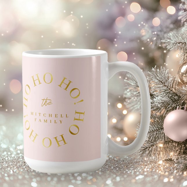 Taza De Café Navidades de oro rosado Ho Ho Ho ID1009 (Subido por el creador)