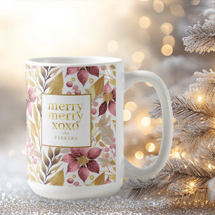 Taza De Café Navidades de oro rosado Patrón de amarre#21 ID1009
