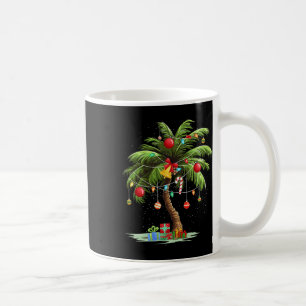 Taza De Café Navidades de palmeras ligan la luz de las navidade