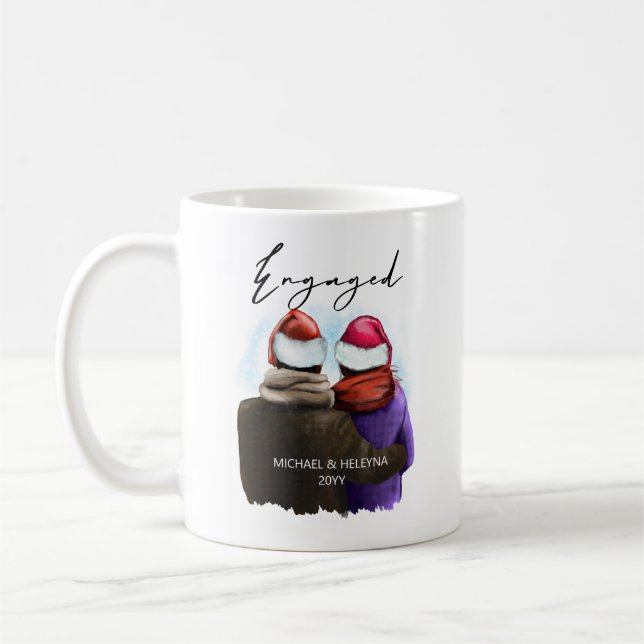 Taza De Café Navidades de parejas personalizadas de guiones com (Izquierda)
