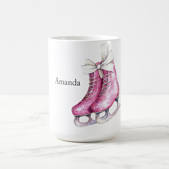 Taza De Café Navidades de patinaje sobre hielo de Glam Rosa (Centro)