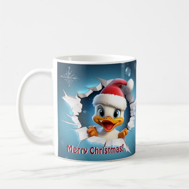 Taza De Café navidades de pato 3D (Izquierda)