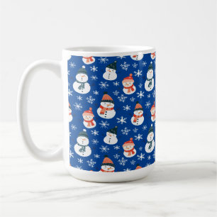 Taza De Café Navidades de patrón sin foco de Snowflake