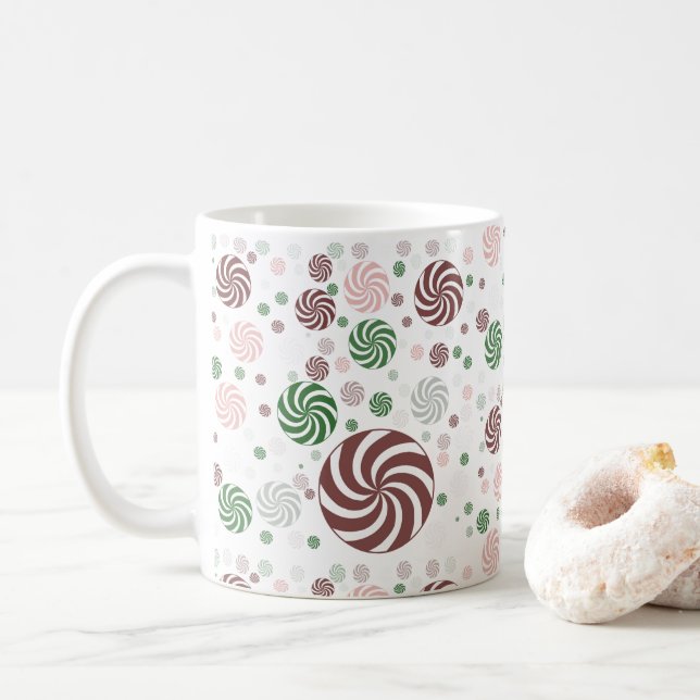 Taza De Café Navidades de patrones pretzel (Con donut)