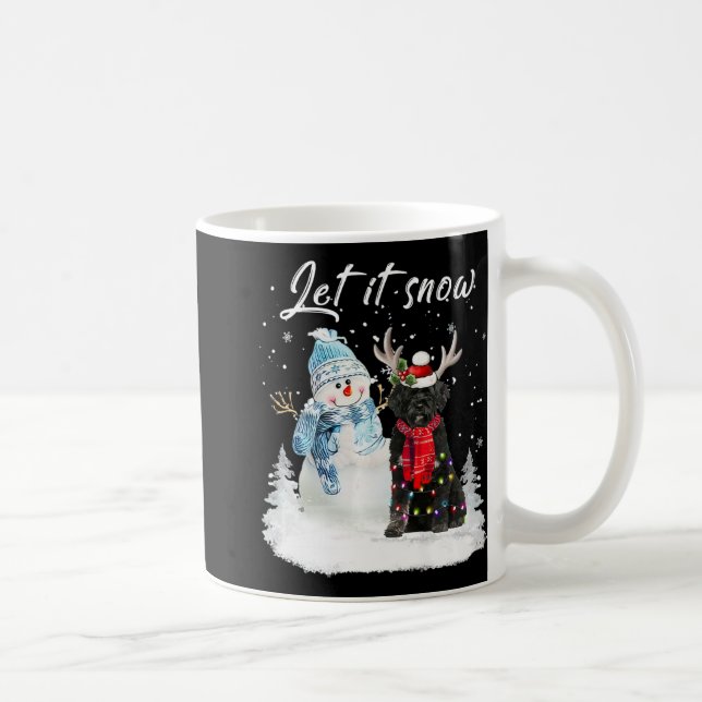 Taza De Café Navidades de Perro de Agua Portugués Santa Dog Sno (Derecha)