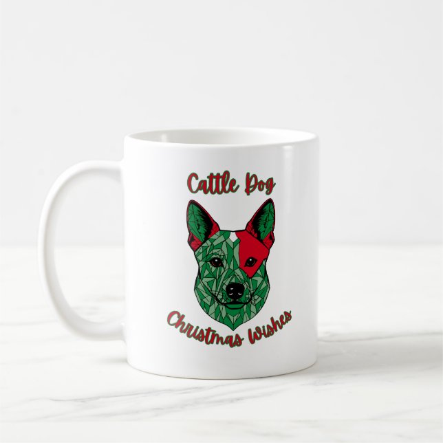 Taza De Café Navidades de perro de ganado bovino (Izquierda)