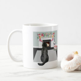 Taza De Café Navidades de perro de Labrador Negro reemplazan la