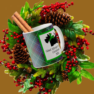 Taza De Café Navidades de perro escocés negros personalizados