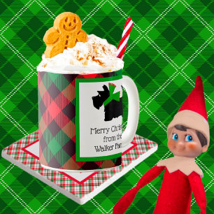 Taza De Café Navidades de perro escocés negros personalizados