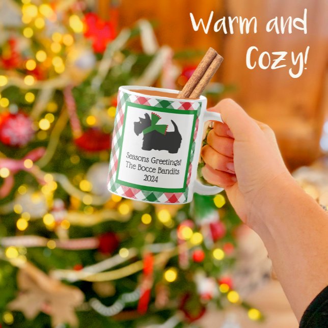 Taza De Café Navidades de perro escocés negros personalizados (Subido por el creador)