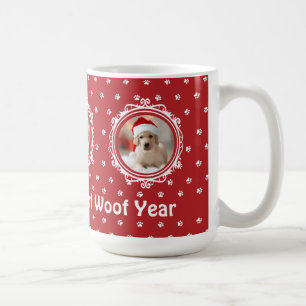 Taza De Café navidades de Perro 'Happy Woof Year'