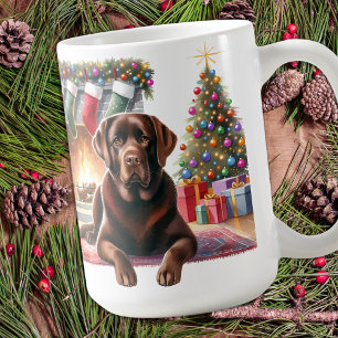 Taza De Café Navidades de perro recuperadores de Labrador acoge