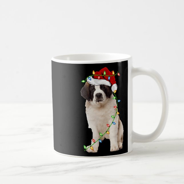 Taza De Café Navidades de Perro Santa Hat Saint Bernard (Derecha)