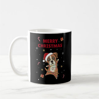 Taza De Café Navidades de perros boxeadores niegan a perros de