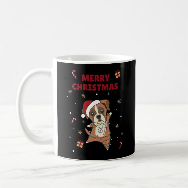 Taza De Café Navidades de perros boxeadores niegan a perros de  (Izquierda)
