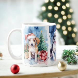 Taza De Café Navidades de perros festivos Mug