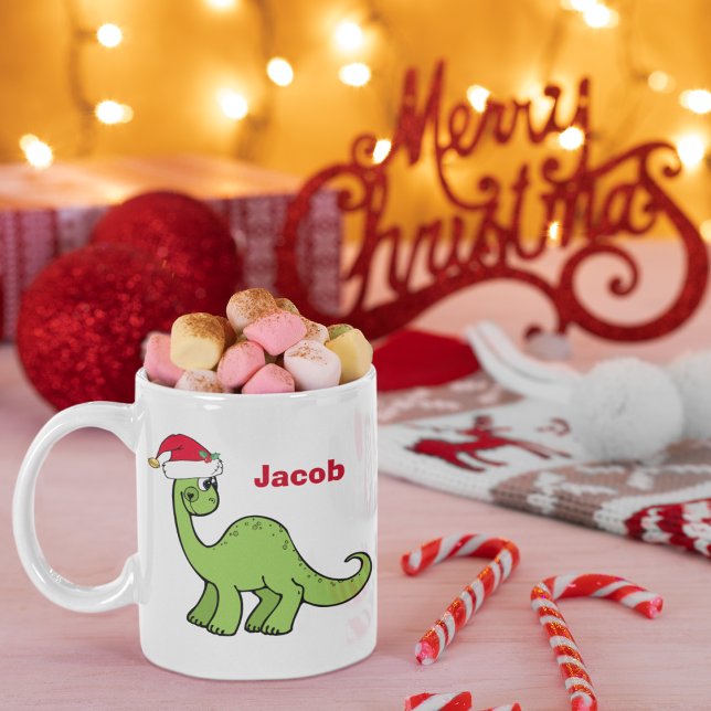 Taza De Café Navidades de Personalizado lindo niños Dinosaurio  (Subido por el creador)