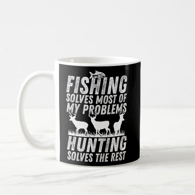 Taza De Café Navidades De Pesca Y Caza Divertidos Humor Cazador (Izquierda)